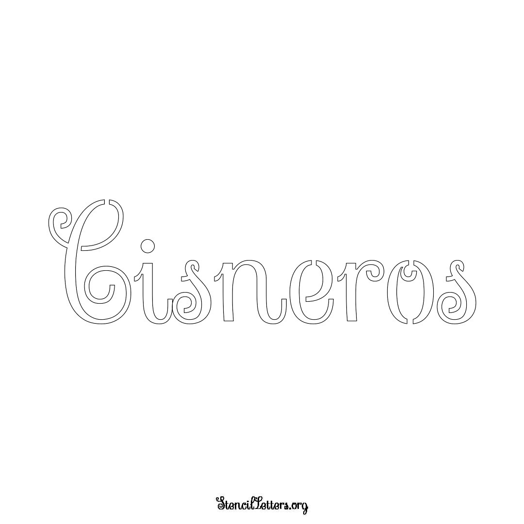 Cisneros name stencil in Ornamental Cursive Lettering