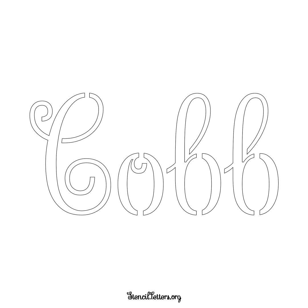 Cobb name stencil in Ornamental Cursive Lettering