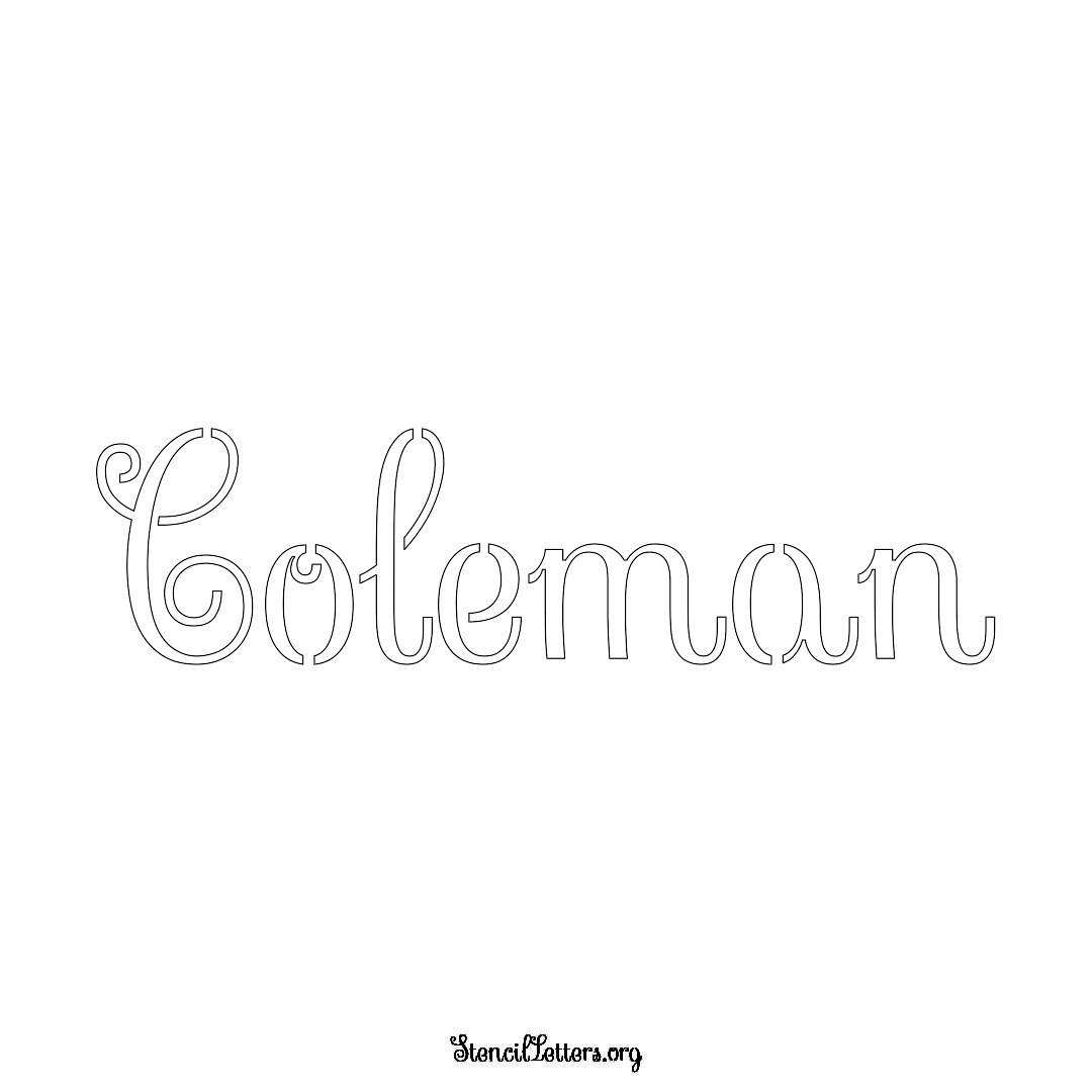 Coleman name stencil in Ornamental Cursive Lettering