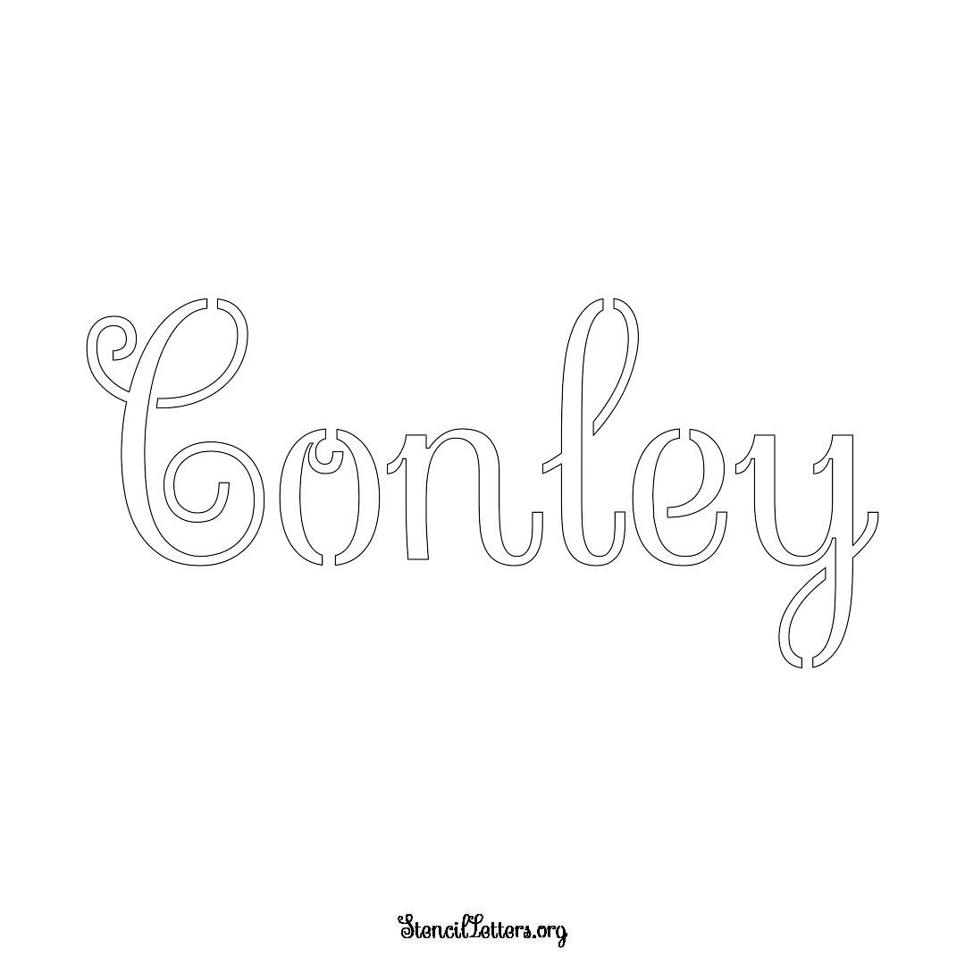 Conley name stencil in Ornamental Cursive Lettering