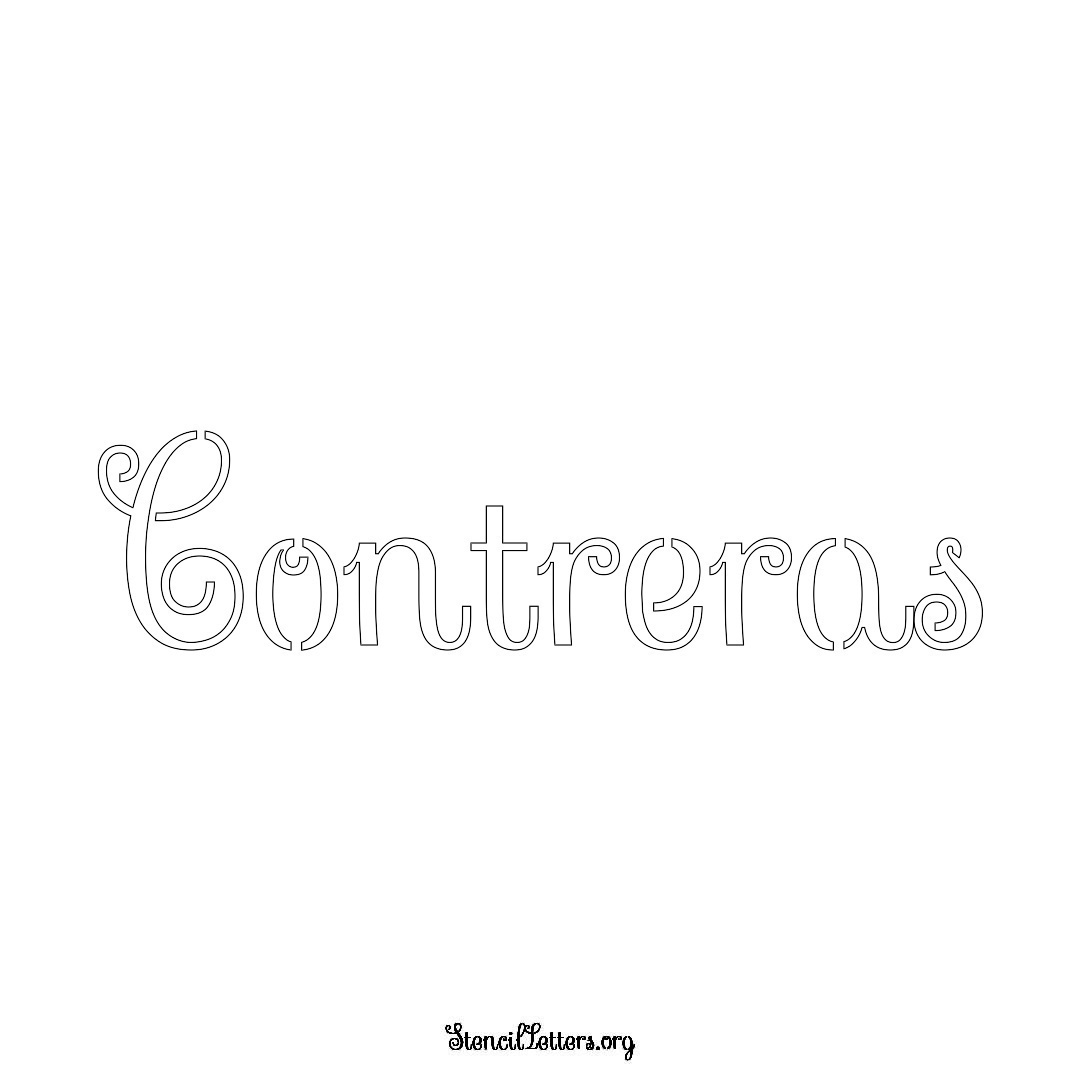 Contreras name stencil in Ornamental Cursive Lettering
