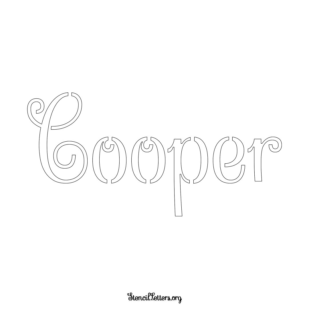 Cooper name stencil in Ornamental Cursive Lettering