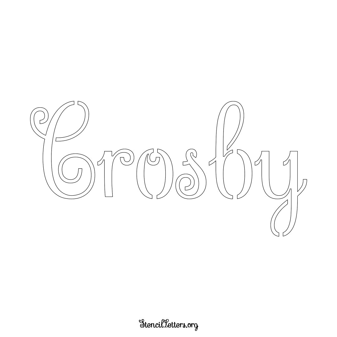 Crosby name stencil in Ornamental Cursive Lettering