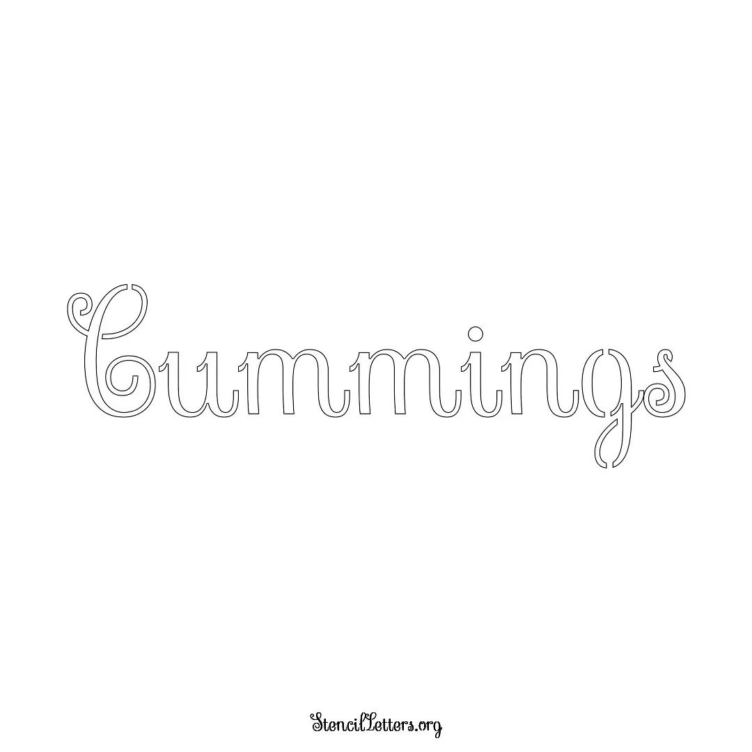 Cummings Free Printable Family Name Stencils with 6 Unique Typography and Lettering Bridges