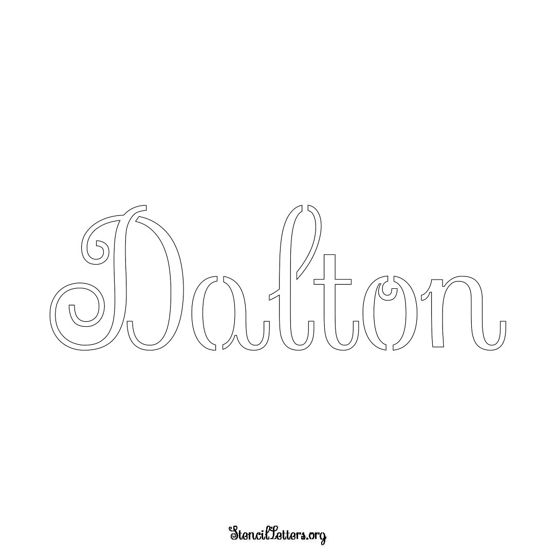 Dalton name stencil in Ornamental Cursive Lettering