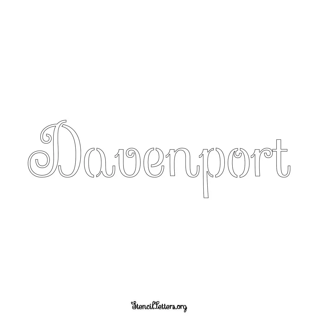 Davenport Free Printable Family Name Stencils with 6 Unique Typography and Lettering Bridges
