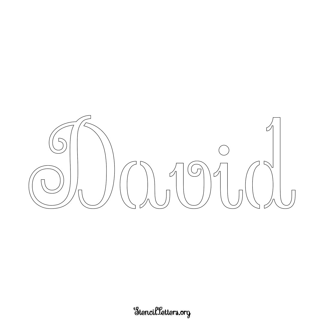 David name stencil in Ornamental Cursive Lettering