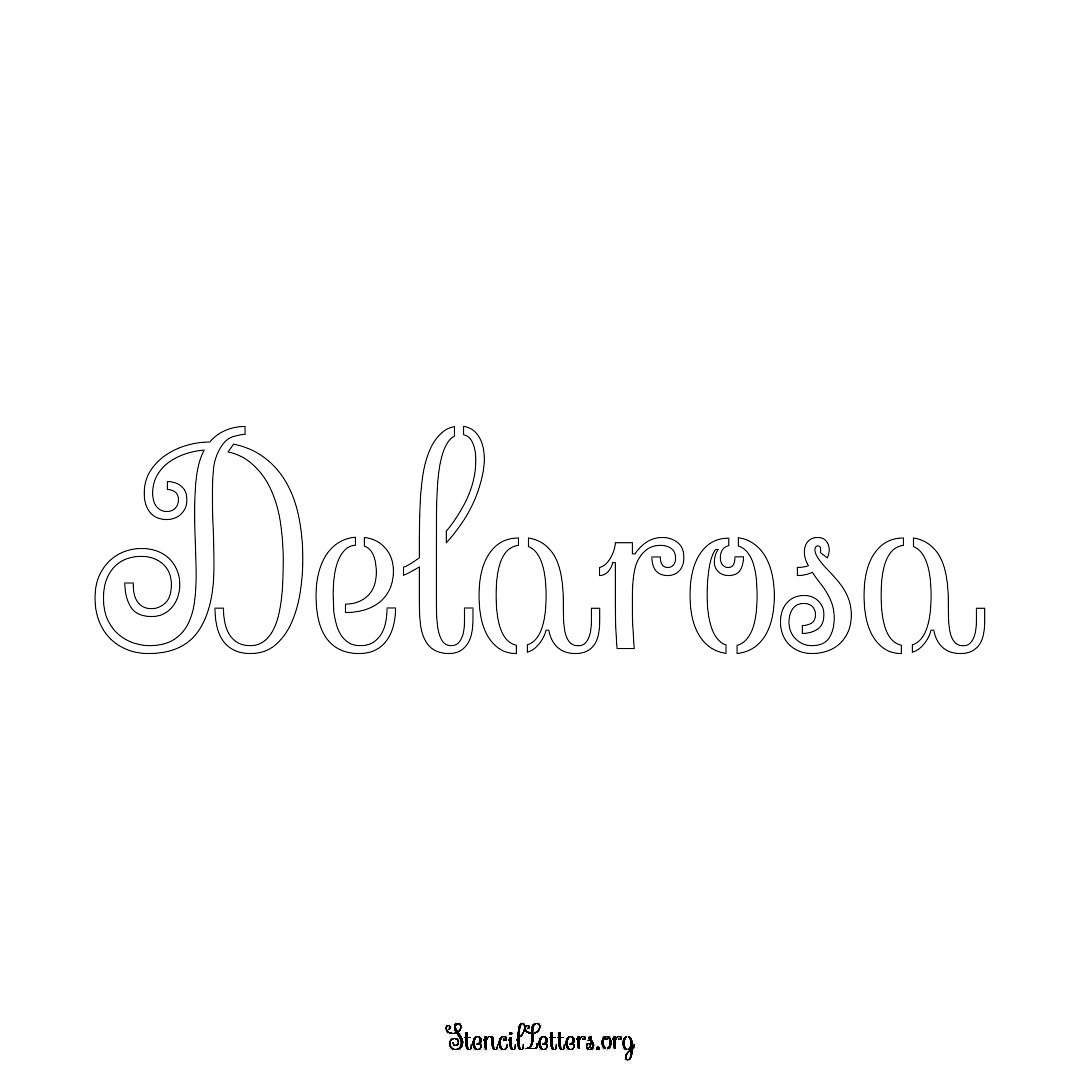 Delarosa name stencil in Ornamental Cursive Lettering