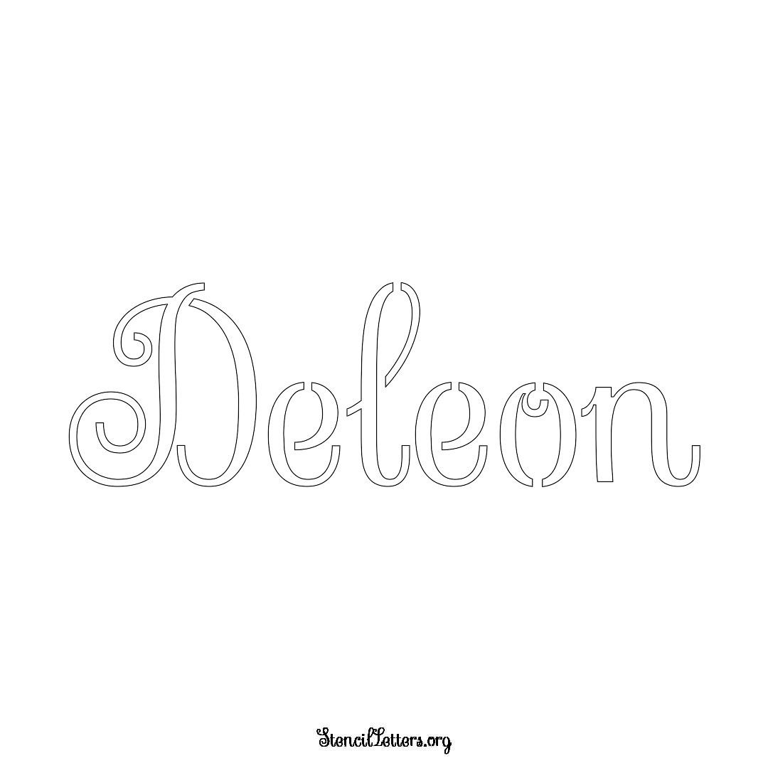 Deleon name stencil in Ornamental Cursive Lettering