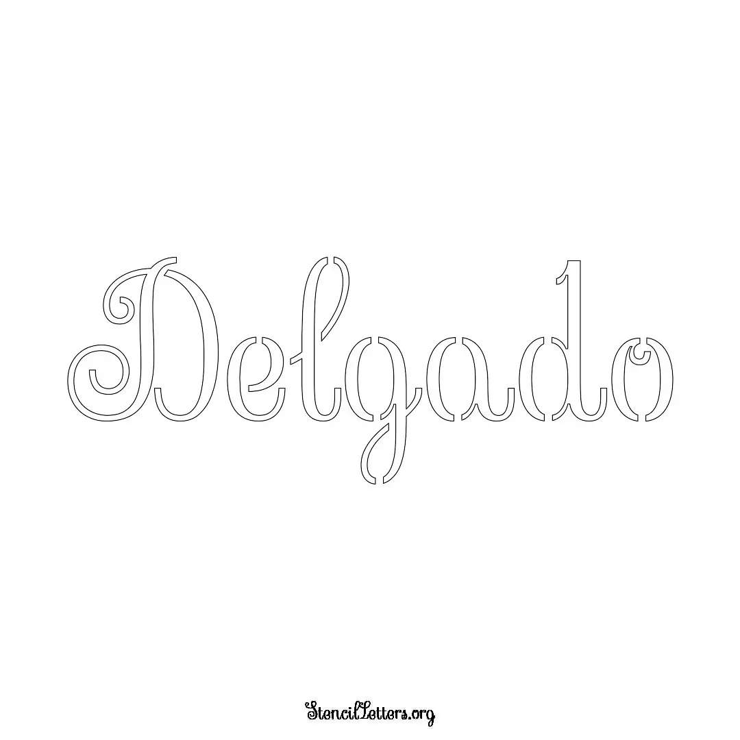 Delgado Free Printable Family Name Stencils with 6 Unique Typography and Lettering Bridges