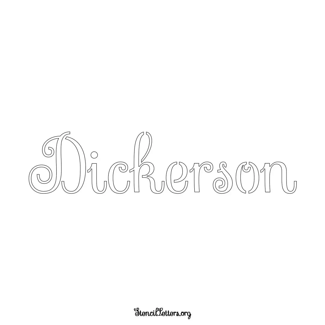 Dickerson Free Printable Family Name Stencils with 6 Unique Typography and Lettering Bridges