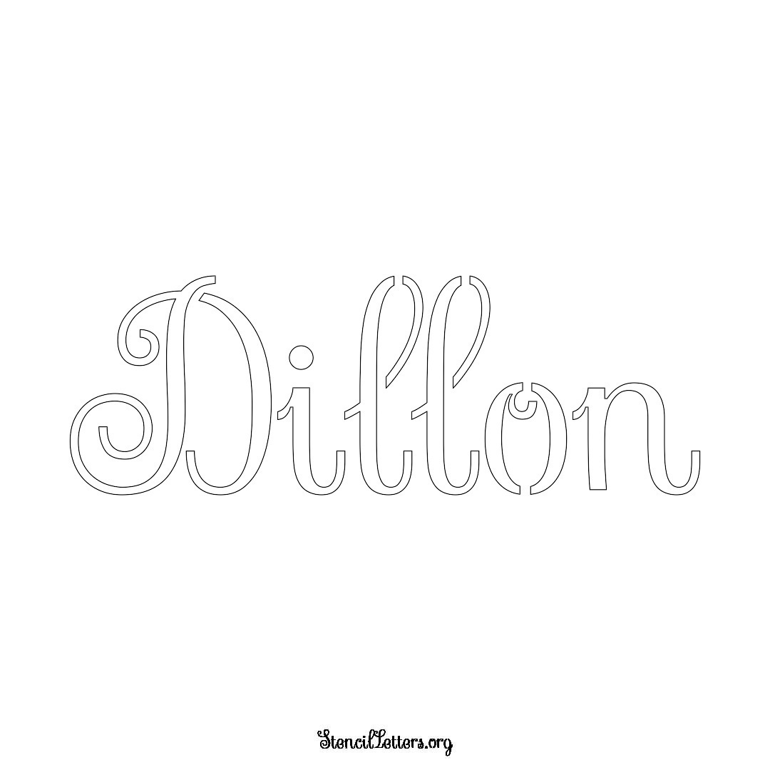 Dillon name stencil in Ornamental Cursive Lettering