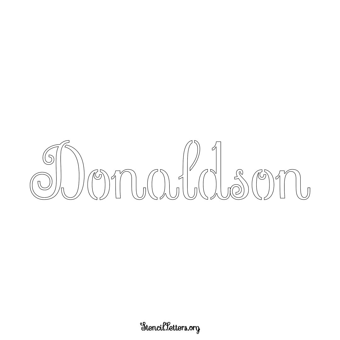 Donaldson name stencil in Ornamental Cursive Lettering