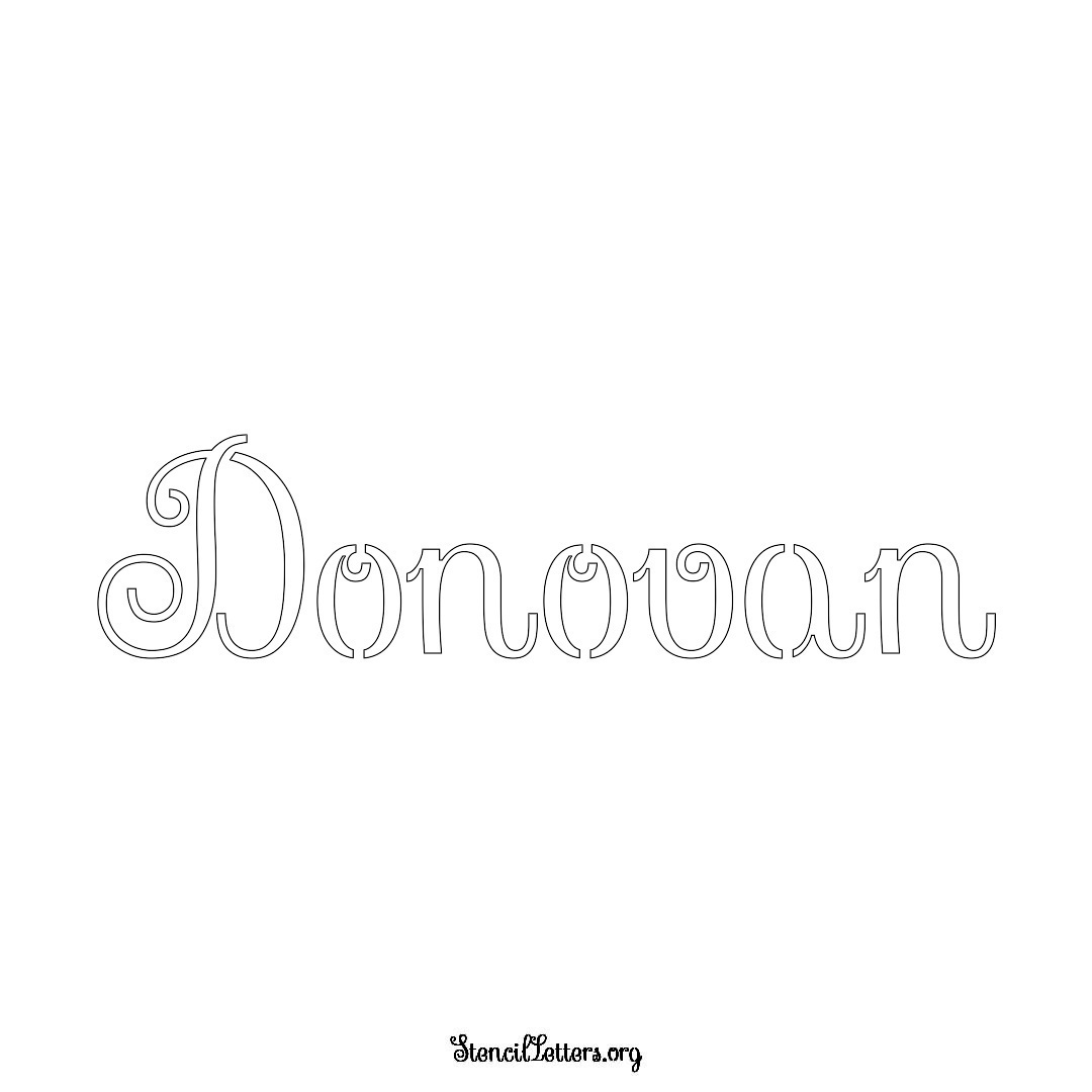 Donovan name stencil in Ornamental Cursive Lettering