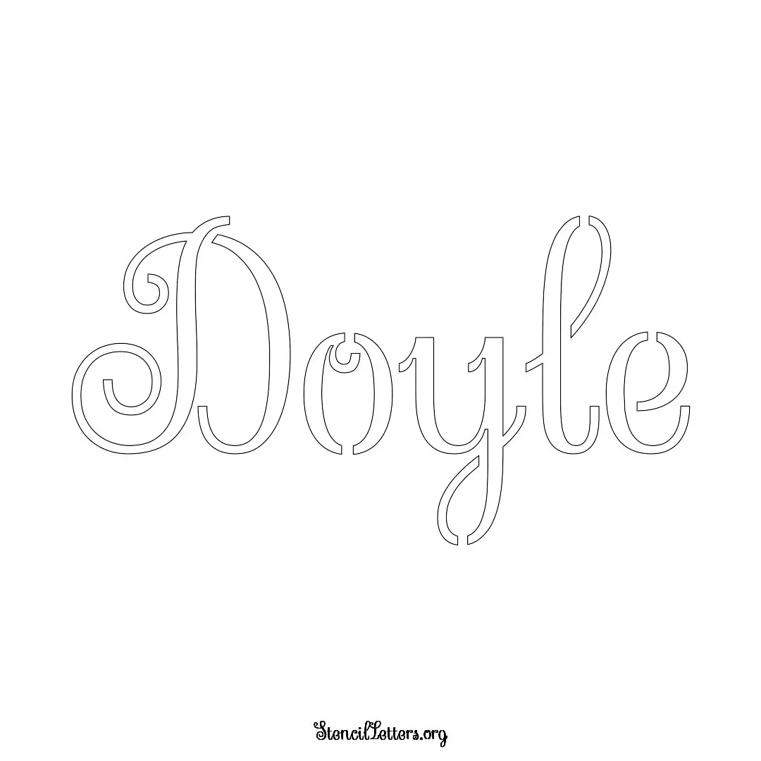 Doyle Free Printable Family Name Stencils with 6 Unique Typography and Lettering Bridges