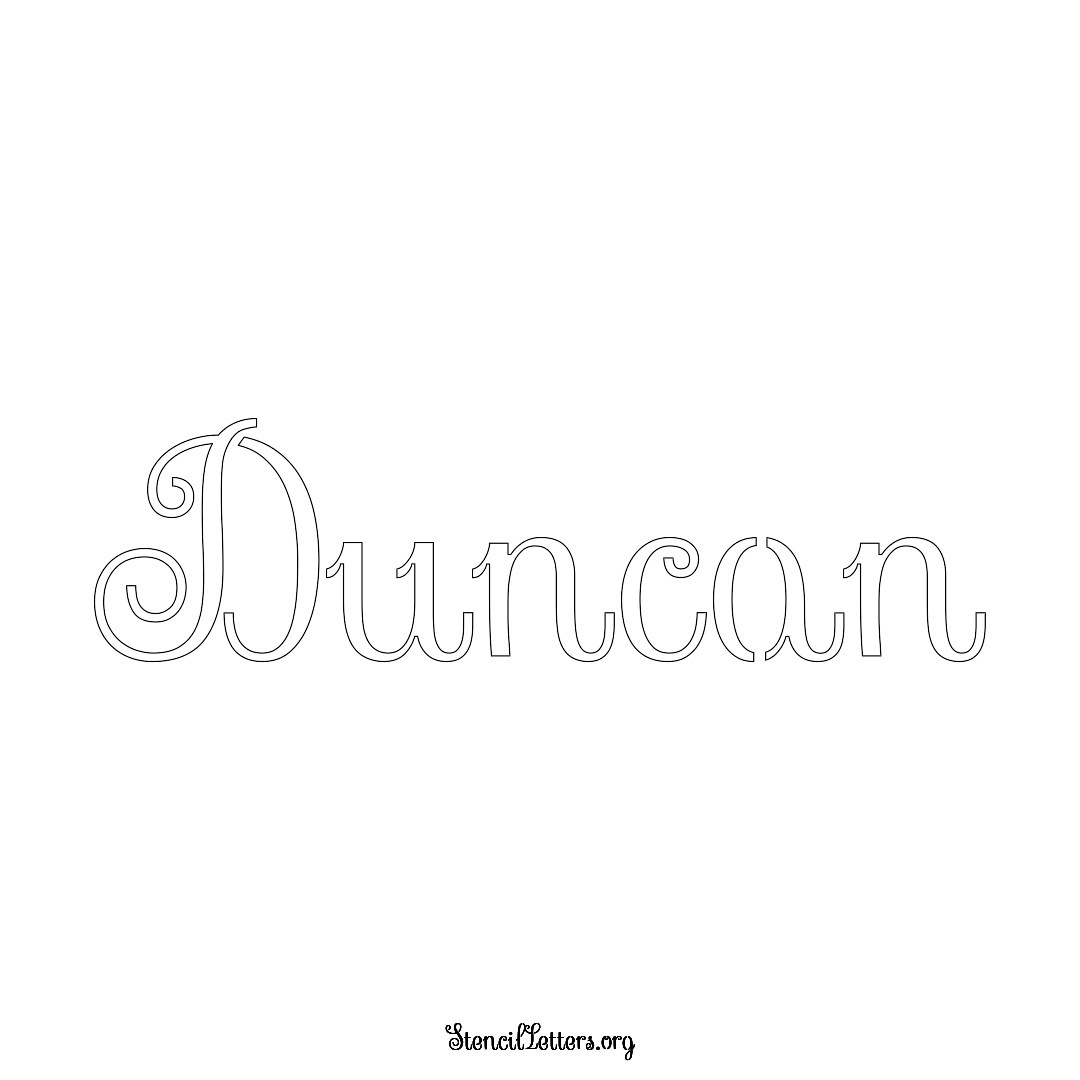 Duncan name stencil in Ornamental Cursive Lettering