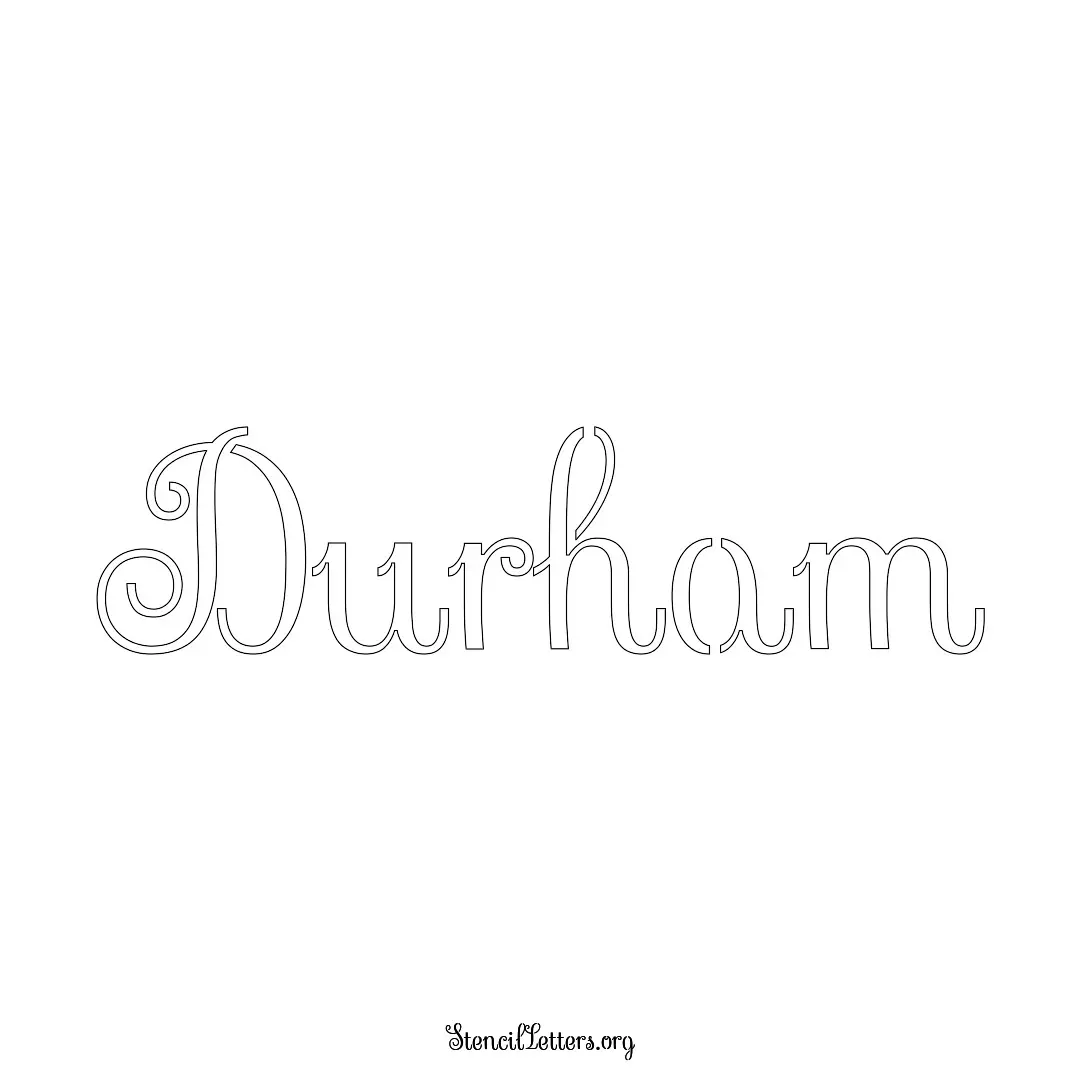 Durham Free Printable Family Name Stencils with 6 Unique Typography and Lettering Bridges