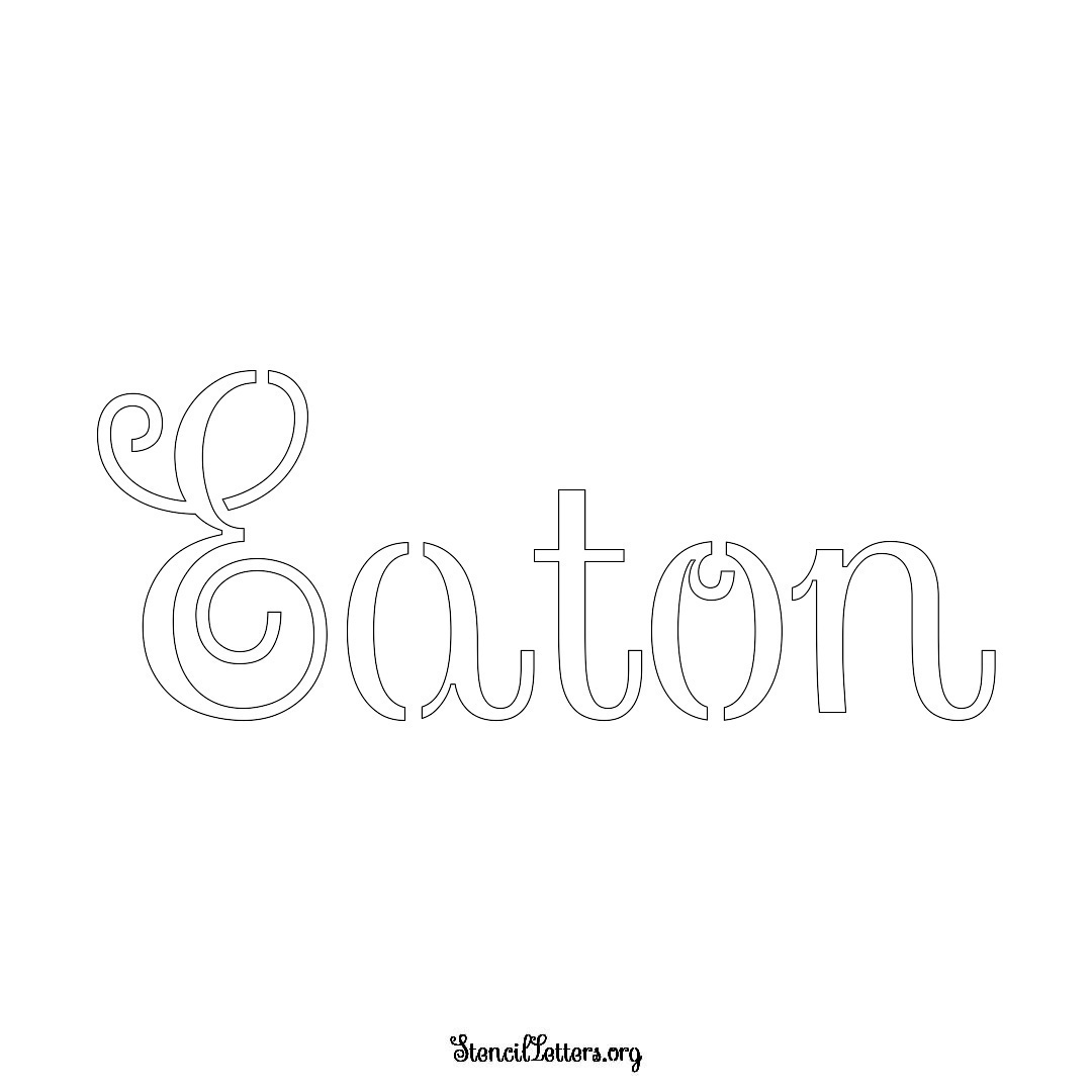 Eaton name stencil in Ornamental Cursive Lettering