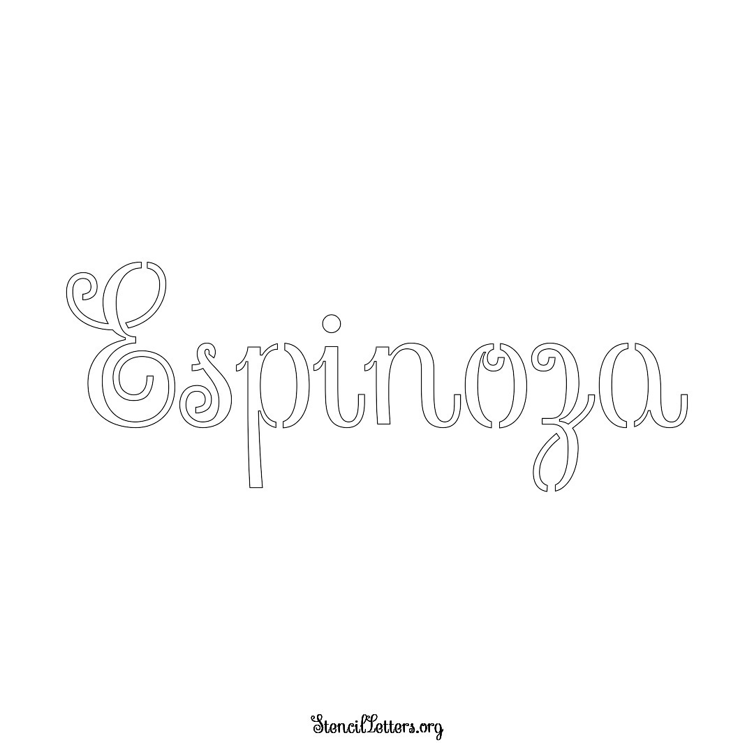 Espinoza name stencil in Ornamental Cursive Lettering