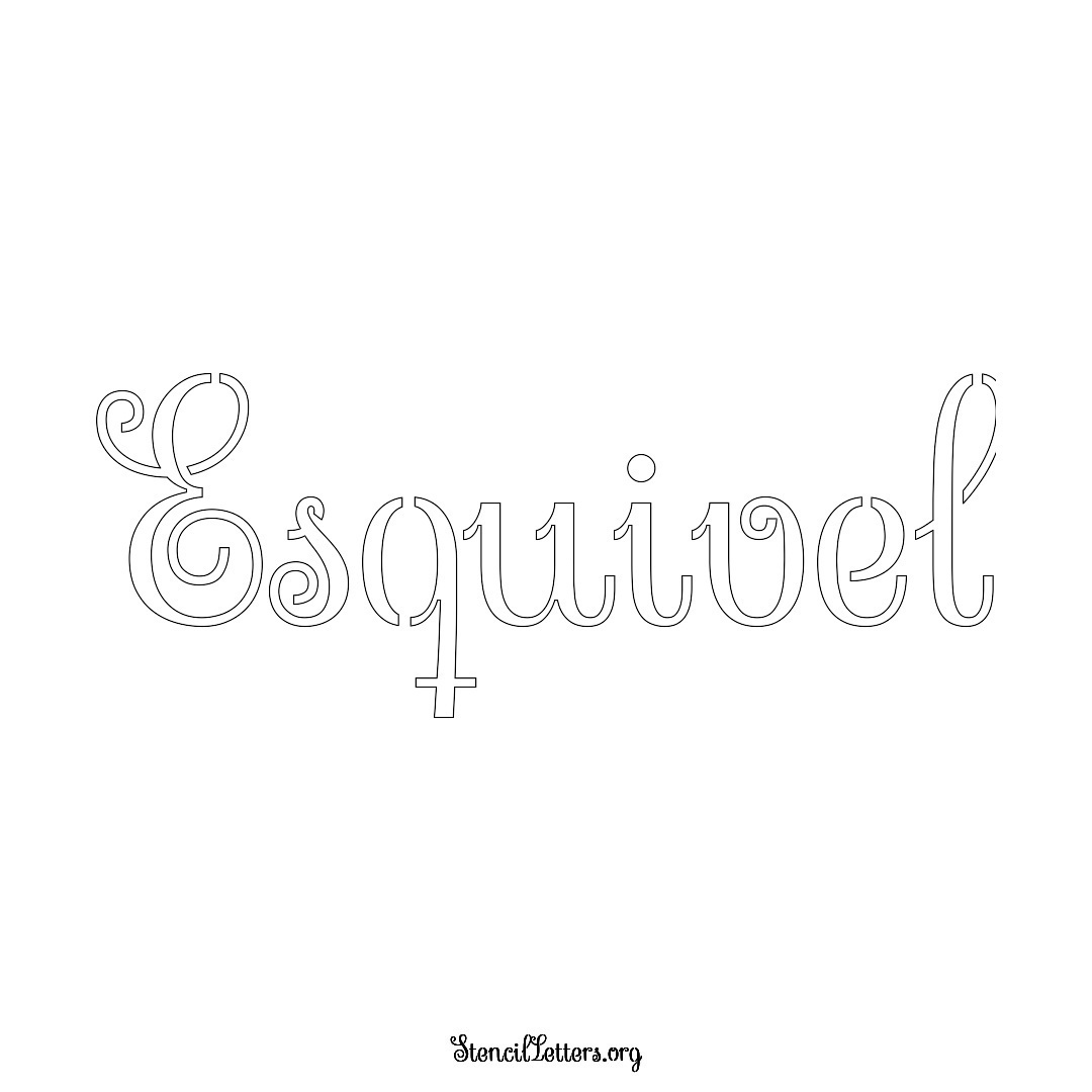 Esquivel name stencil in Ornamental Cursive Lettering