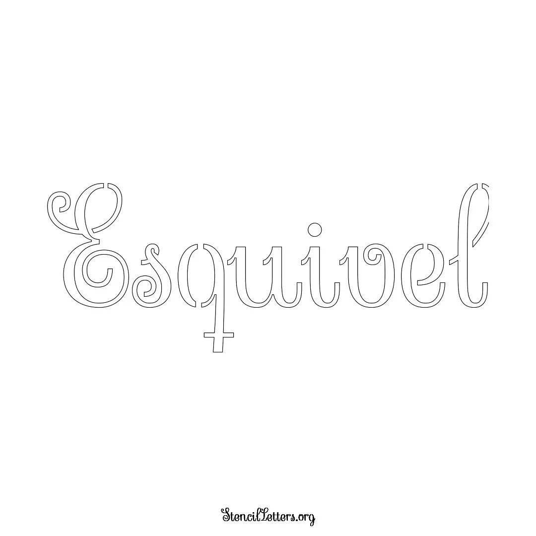 Esquivel Free Printable Family Name Stencils with 6 Unique Typography and Lettering Bridges