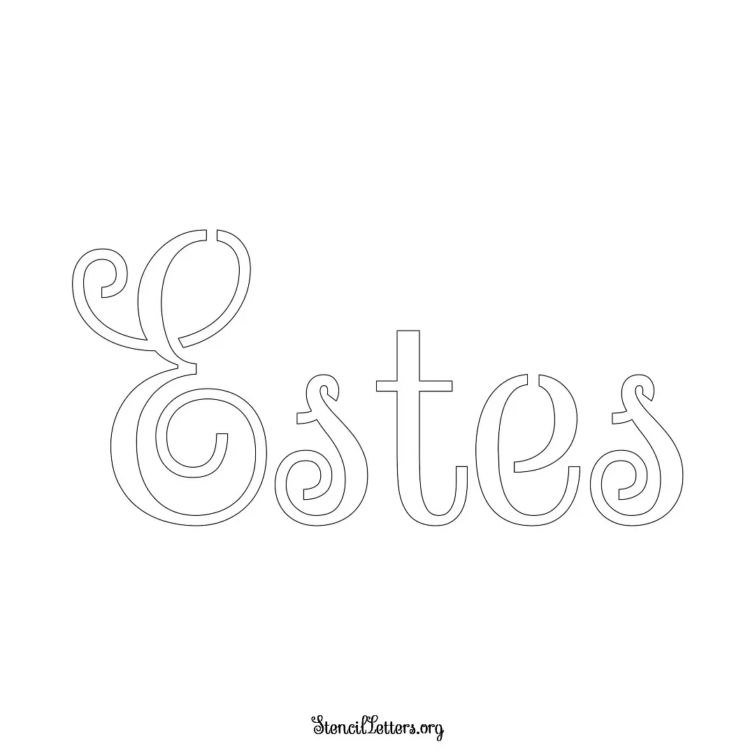 Estes Free Printable Family Name Stencils with 6 Unique Typography and Lettering Bridges