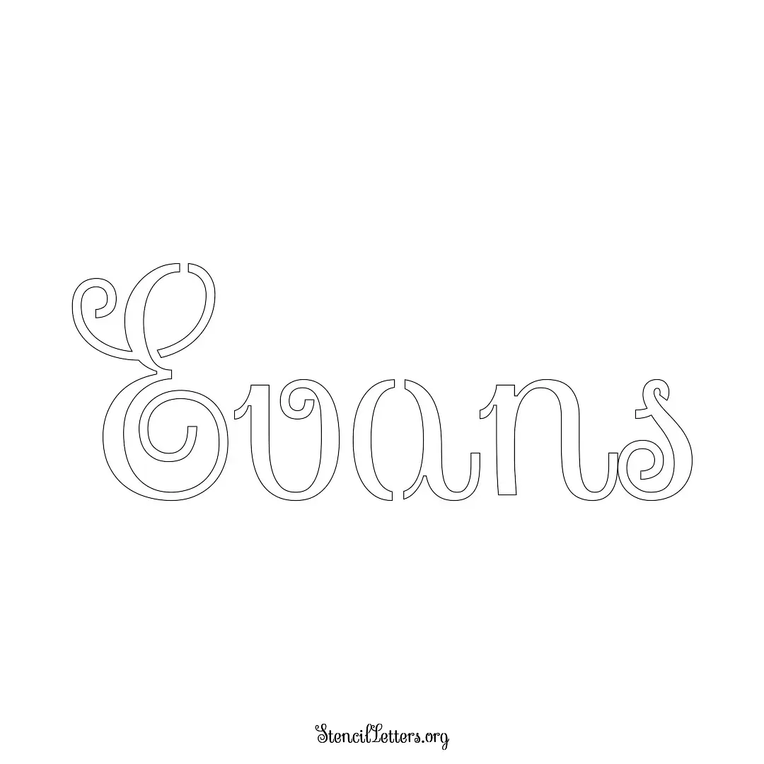 Evans Free Printable Family Name Stencils with 6 Unique Typography and Lettering Bridges