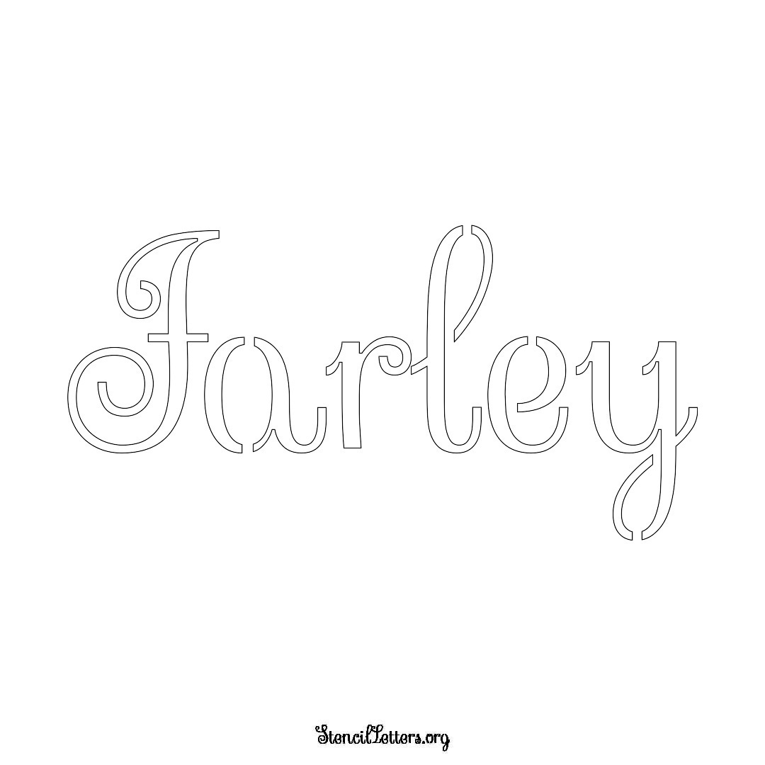 Farley name stencil in Ornamental Cursive Lettering