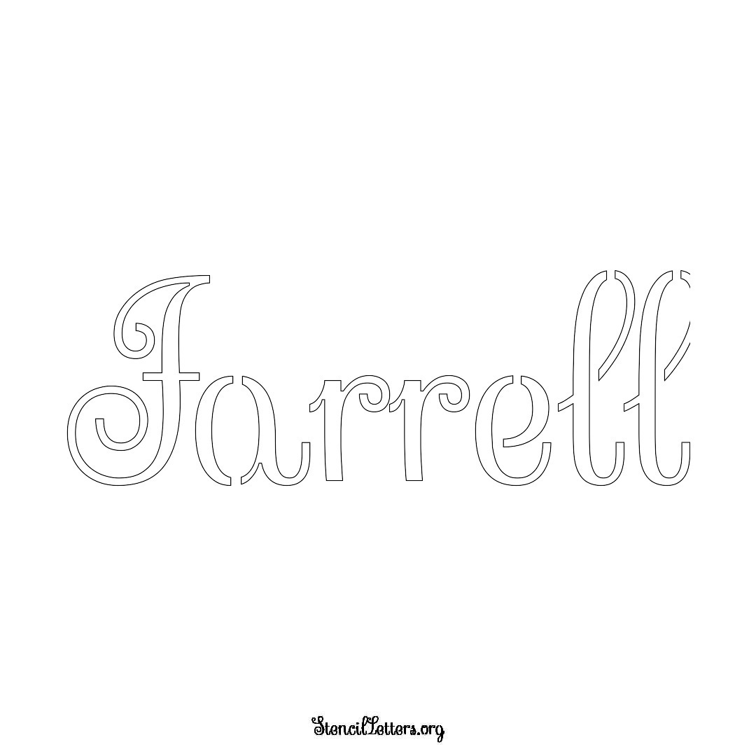 Farrell name stencil in Ornamental Cursive Lettering