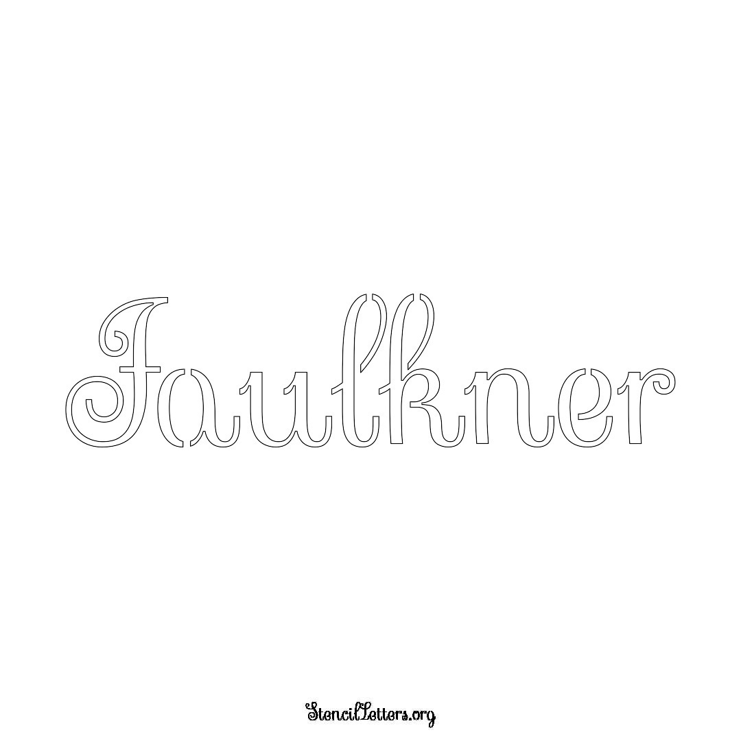 Faulkner name stencil in Ornamental Cursive Lettering