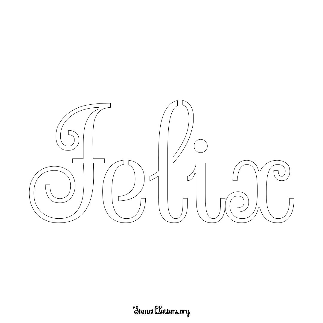 Felix name stencil in Ornamental Cursive Lettering