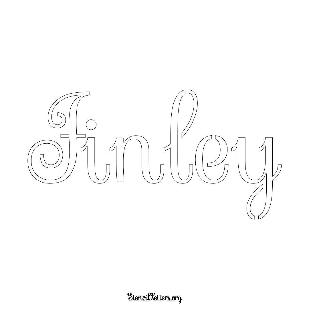 Finley name stencil in Ornamental Cursive Lettering