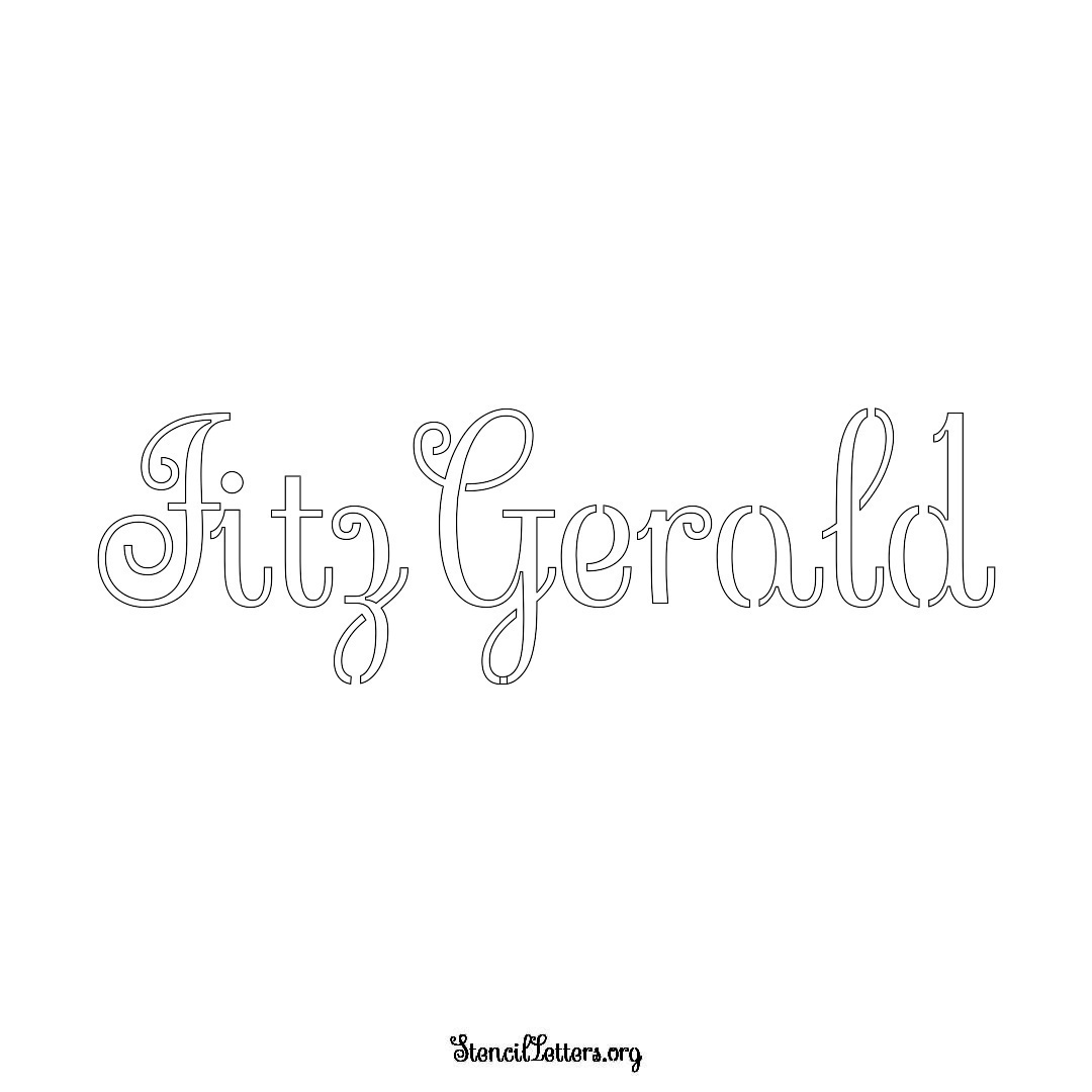 Fitzgerald name stencil in Ornamental Cursive Lettering