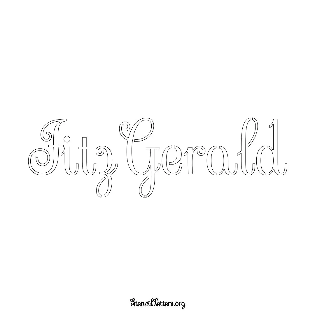 Fitzgerald Free Printable Family Name Stencils with 6 Unique Typography and Lettering Bridges