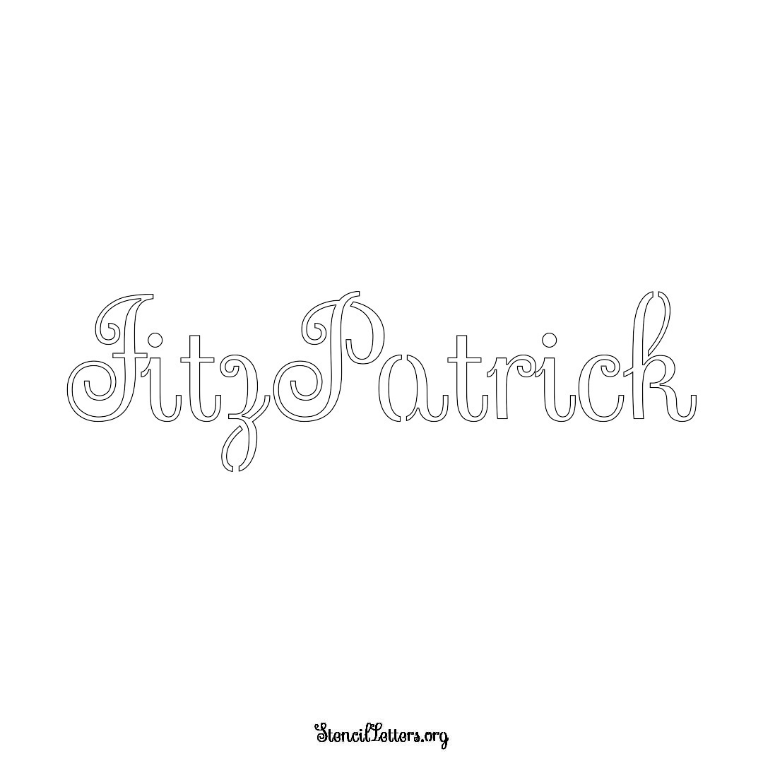 Fitzpatrick name stencil in Ornamental Cursive Lettering