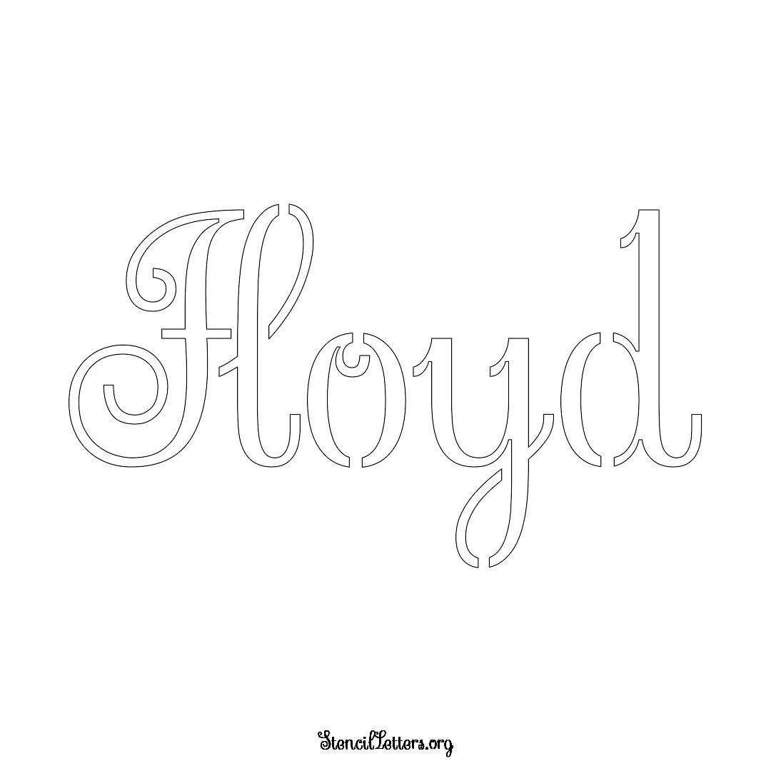 Floyd name stencil in Ornamental Cursive Lettering