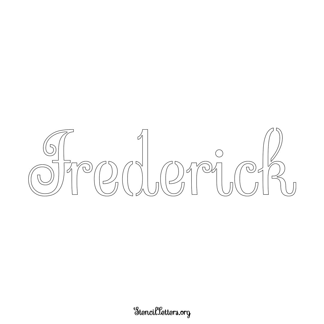 Frederick name stencil in Ornamental Cursive Lettering