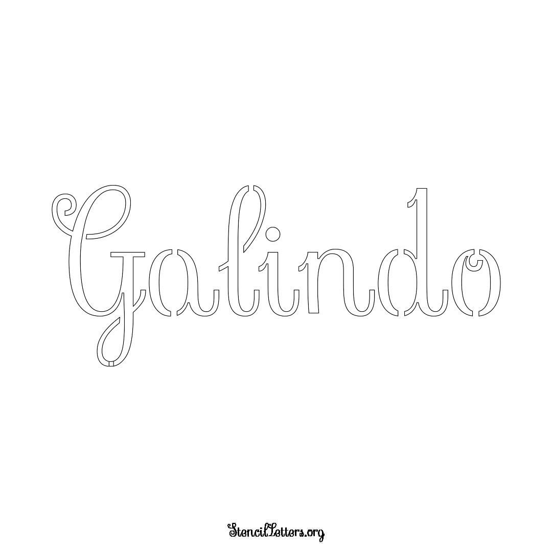 Galindo name stencil in Ornamental Cursive Lettering