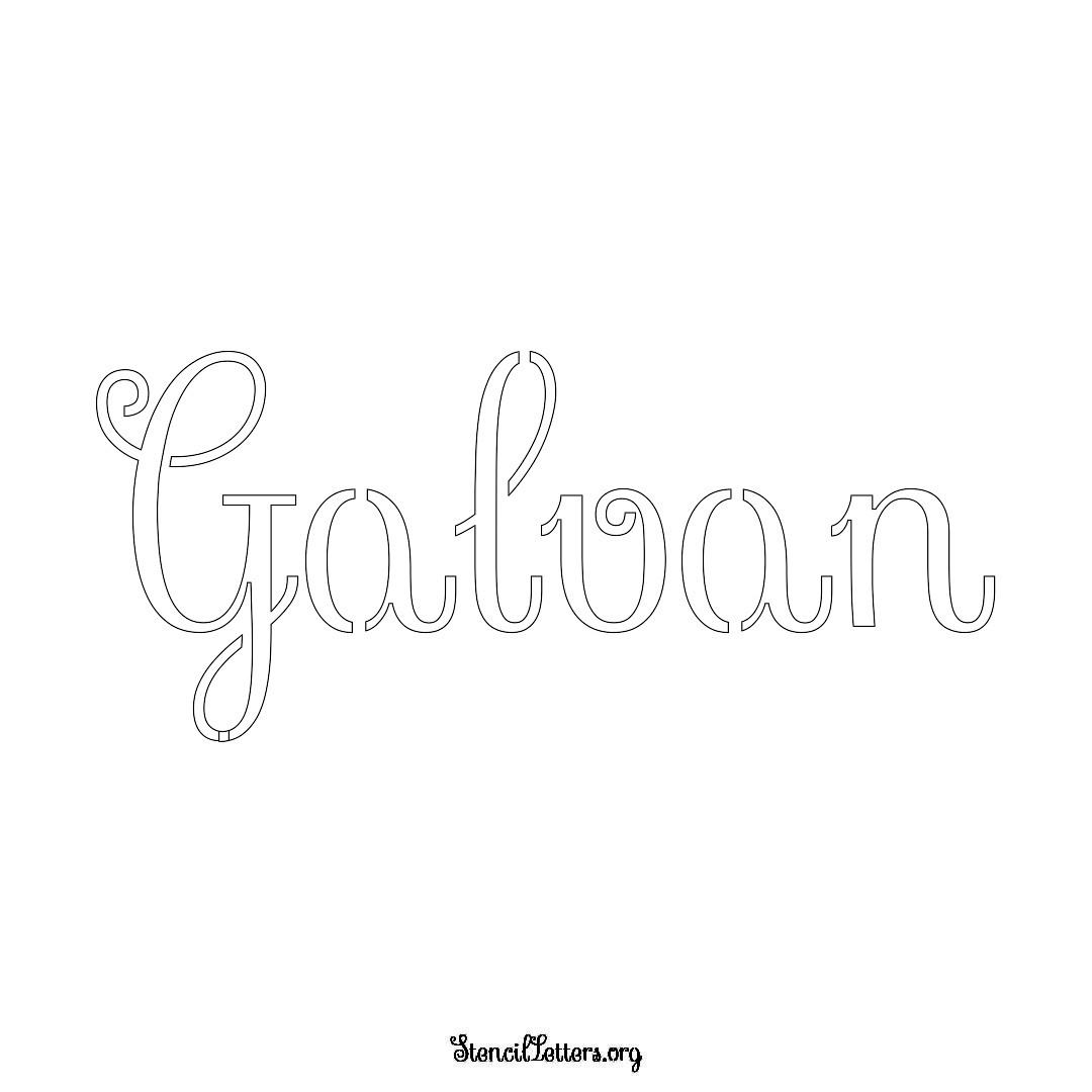 Galvan name stencil in Ornamental Cursive Lettering