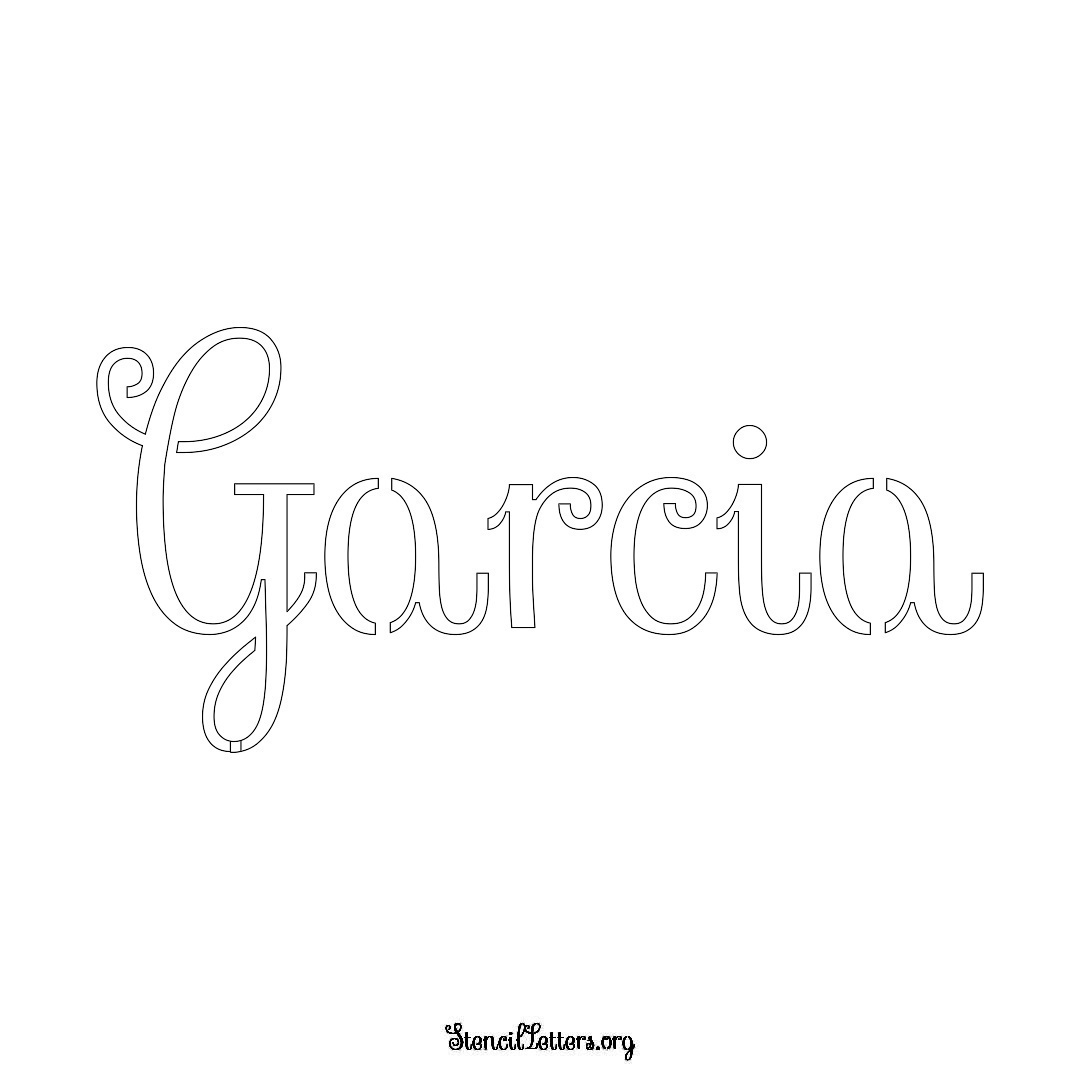 Garcia name stencil in Ornamental Cursive Lettering