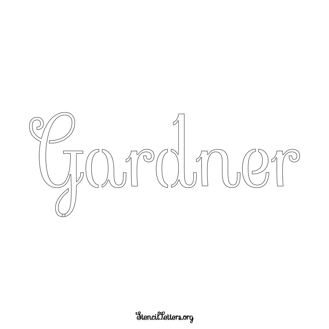 Gardner name stencil in Ornamental Cursive Lettering