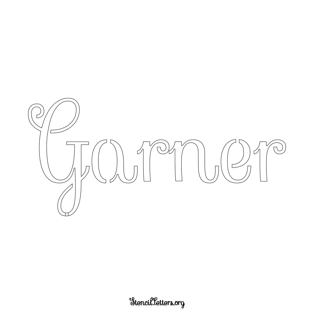 Garner name stencil in Ornamental Cursive Lettering