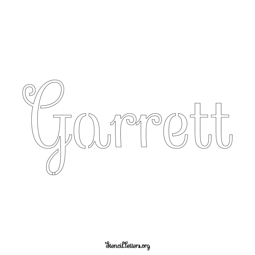 Garrett name stencil in Ornamental Cursive Lettering