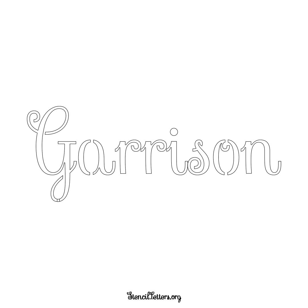 Garrison name stencil in Ornamental Cursive Lettering