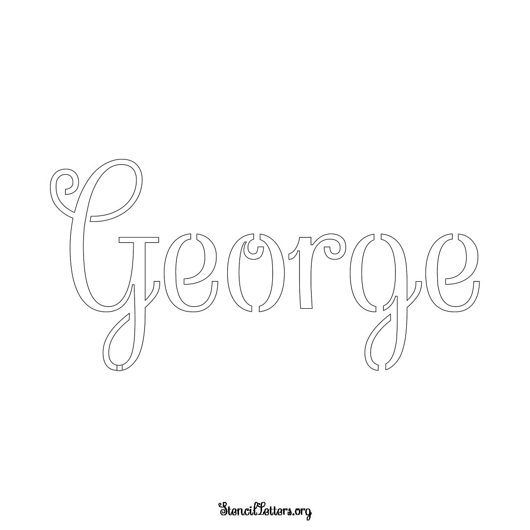 George name stencil in Ornamental Cursive Lettering