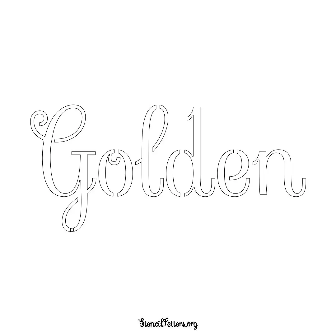 Golden Free Printable Family Name Stencils with 6 Unique Typography and Lettering Bridges