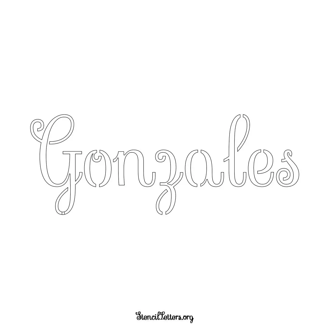 Gonzales Free Printable Family Name Stencils with 6 Unique Typography and Lettering Bridges