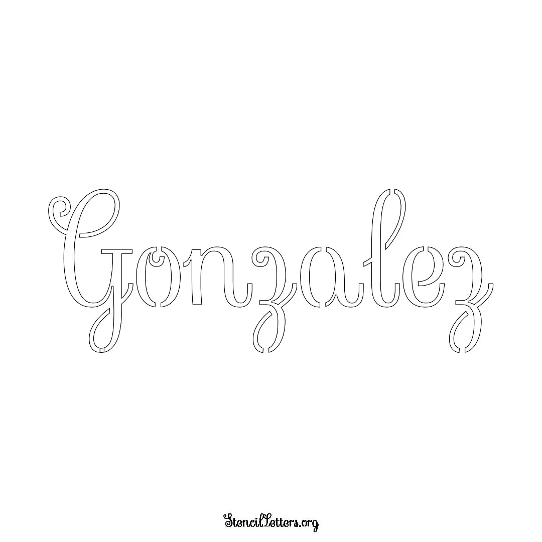 Gonzalez Free Printable Family Name Stencils with 6 Unique Typography and Lettering Bridges