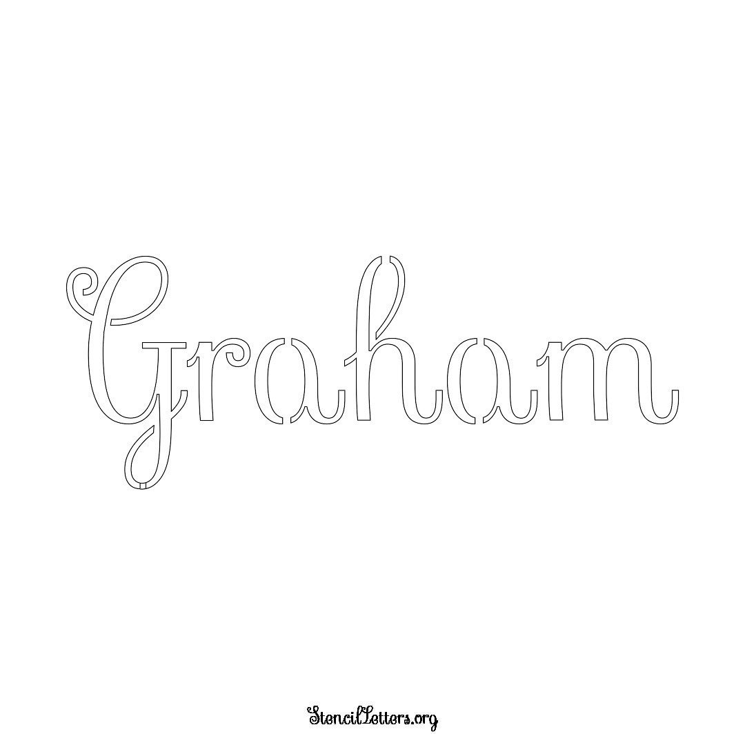 Graham name stencil in Ornamental Cursive Lettering