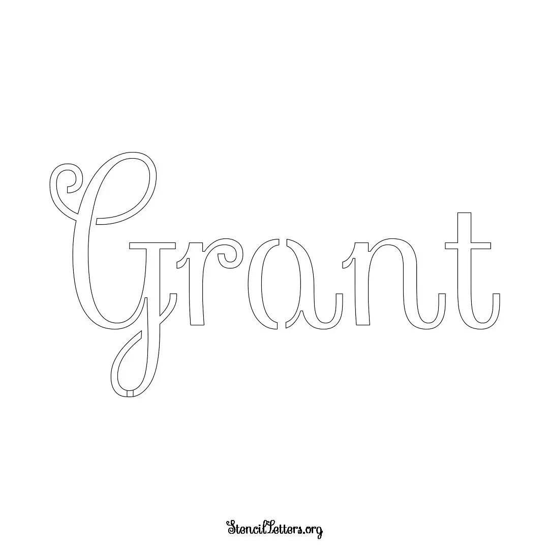 Grant Free Printable Family Name Stencils with 6 Unique Typography and Lettering Bridges